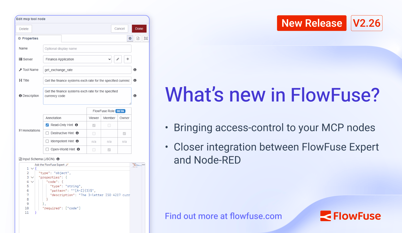 FlowFuse 2.26: Bringing access-controls to your MCP nodes