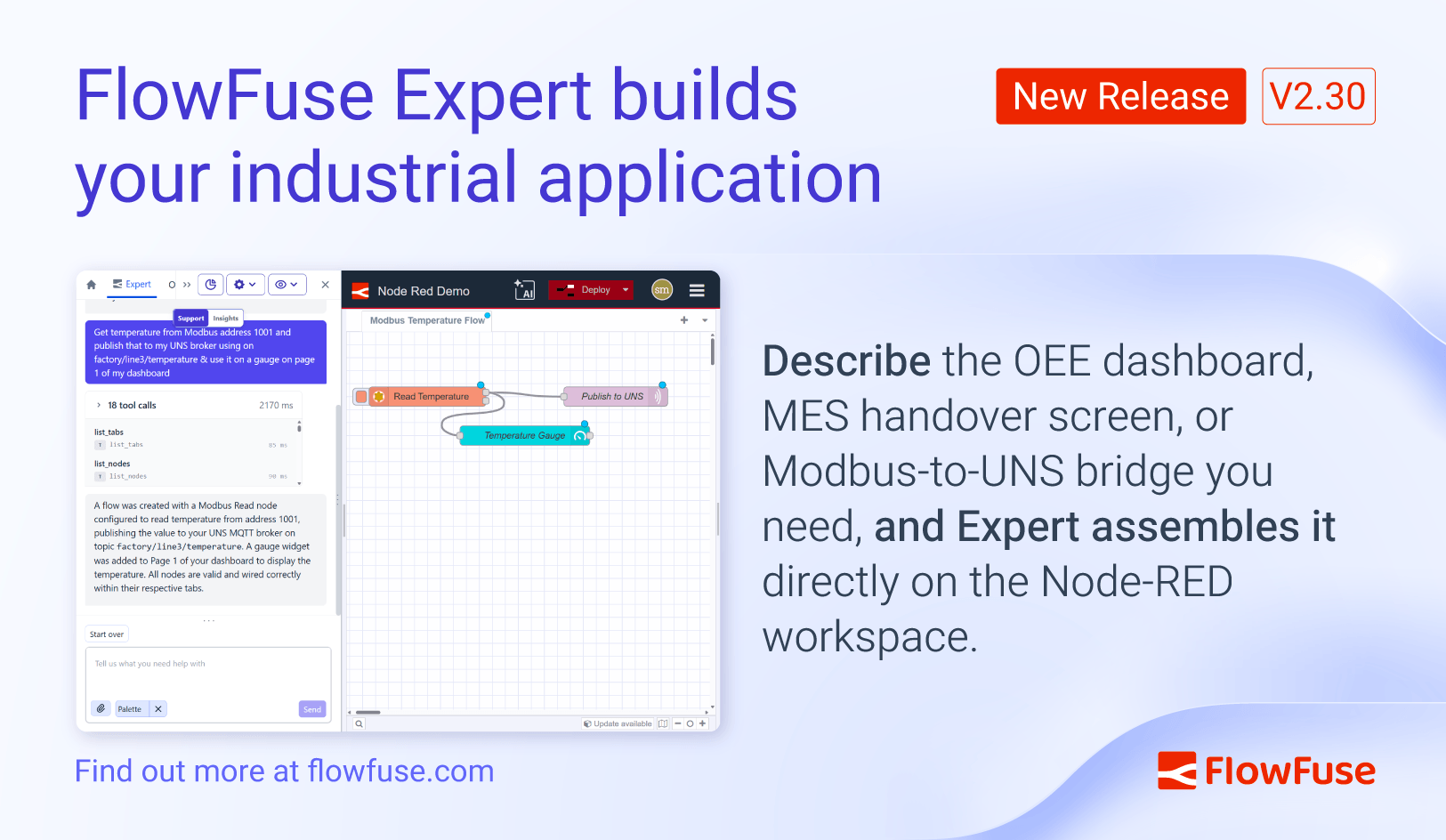 FlowFuse 2.30: Expert Builds Your Industrial Application